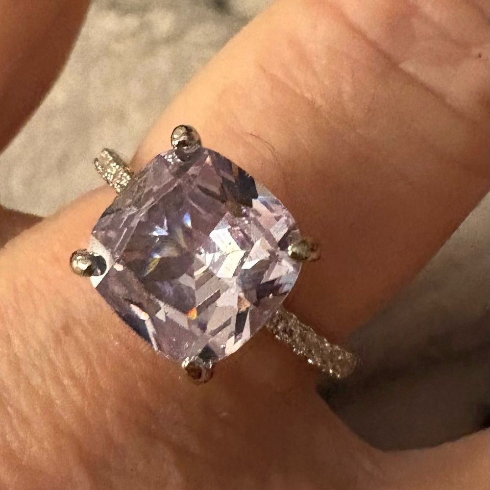 Huge Cubic Zirconia Chunky  Cocktail Ring